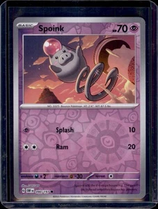 Spoink SV03: Obsidian Flames Pokémon #090/197 Reverse Holo NM+ - Imagen 1 de 2
