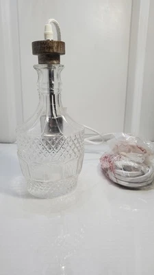 Hanging Glass Pendant Textured Bottle Light Plug-in White Braided Cord & Hooks  - Image 1 of 4