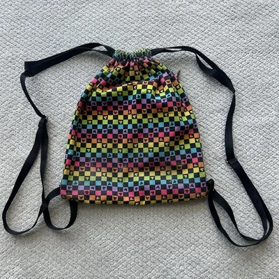 Disney Parks Rainbow Mickey Checkered Cinch Bag - Image 1 of 4