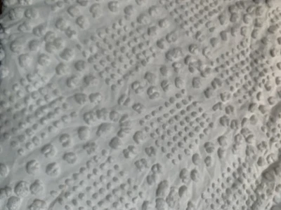 Vintage White Flower Pops Chenille Bedspread FABRIC~ 18 X 30” - Image 1 of 2