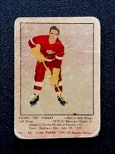 Ted Lindsay RC 1951-52 Parkhurst 51-52 #56 Fair + 89240 - Bild 1 von 2