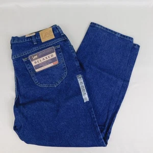 Vintage NOS Lee Men's Relaxed Fit Tapered Leg Jeans 40x30 Dark Stone Wash #3918 - Picture 1 of 11