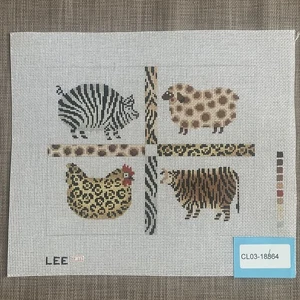 Handpainted Needlepoint Canvas | Farm Animal Prints | **Must Read Description** - Picture 1 of 3