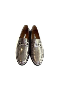 NEW Stacy Adams Gray Snakeskin Bit Loafers Slip On Shoes Men Sz 10.5 M 24871-020 - Picture 1 of 12
