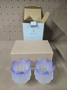 PartyLite Purple Tulip Peglites  Set of 2 P7118 NEW In Box Votive Candle Holder - Picture 1 of 14