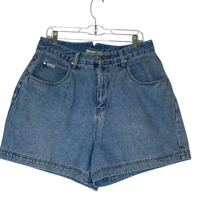 Винтажные женские джинсовые шорты Zana Di L синие средняя стирка высокая посадка мама - Изображение 1 из 4