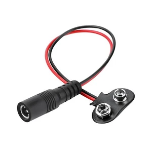 9v Battery Eliminator Connector - Convert 9-Volt Powered Devices To Wall Adapter - Picture 1 of 3