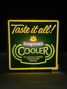 Vintage 1985 Seagram’s Cooler “Taste it all!” Faux Neon Lighted Sign - Picture 1 of 16
