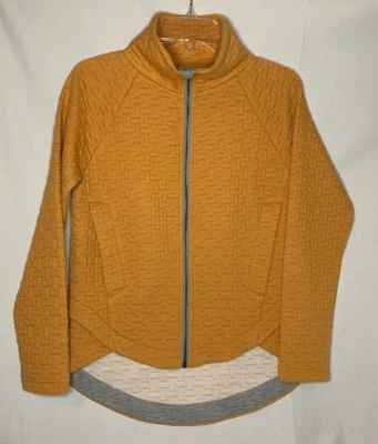 Nic + Zoe Jacket Collarless Mustard Quilted High Low Full Zip Pockets Sz XS New - Image 1 of 4