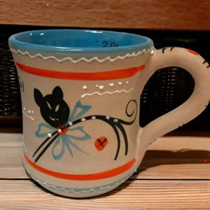 Tazza ceramica Terme Di Fiuggi Italia italiana marrone/blu/arancio/per amanti dei gatti - Foto 1 di 11