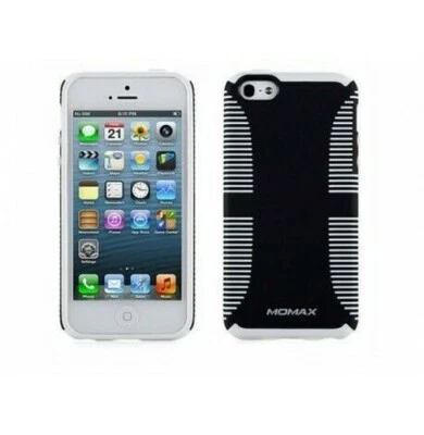 Momax - Funda Trasera 2 en 1 Intercambiable para iPhone 5 5S SE Blanco y Negro + Foto 1 de 2