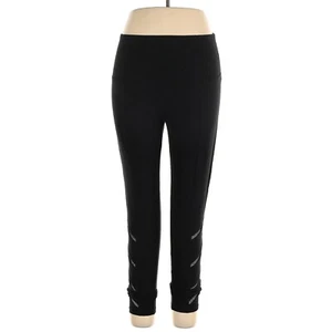 YUMMIE Leggings Women XL Black Tummy Control Capri Cropped Cotton NWOT - Picture 1 of 7
