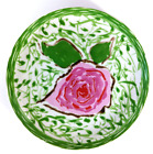 Assiette vintage années 70 Gloria Vanderbilt SIGMA Japon verte, blanche et rose 8"