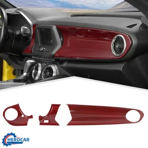 3X CUBIERTA DEL PANEL DEL SALPICADERO DELANTERO DE FIBRA DE CARBONO ROJO PROTECTORES DE MOLDURA PARA CHEVY CAMARO 16+ - Imagen 1 de 11