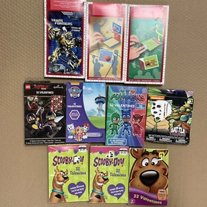 LOT Valentines Day Cards Childrens Sports PJ Masks Scooby-Doo Transformers TMNT - Picture 1 of 13