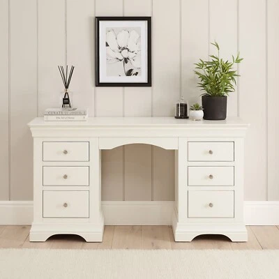 Wilmslow White Painted Double Pedestal Dressing Table- SLIGHT SECONDS WLM15-F315 - Image 1 of 4