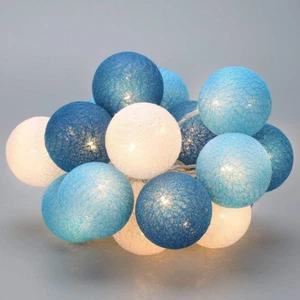LED Cotton Ball Fairy Lights - 3.8M Indoor String Lights for Home Decor - Picture 1 of 12