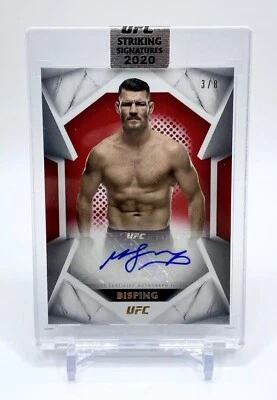 Michael Bisping 2020 Topps UFC Striking Signatures Autograph Red 3/8 Auto SSP - Image 1 of 3