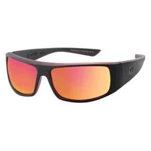 DIRTY DOG SHARKY 53806 POLARISED WRAP SUNGLASSES SAT BLACK / RED FUSION MIRROR - Picture 1 of 3
