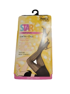NUEVAS Medias moldeadoras Star Power by Spanx Center Stage negras antiguas a rayas talla B - Imagen 1 de 6