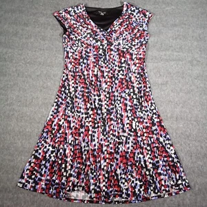 Black Label Evan Picone Dress Women 14 Colorful Geometric Sleeveless Rave Party - Picture 1 of 9