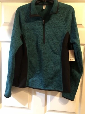 Exertek Women's Pullover Jacket Size XL Green & Black 1/4 Zip New - Image 1 of 4