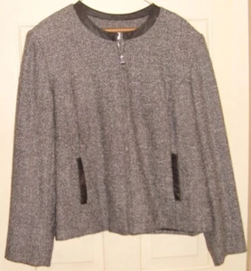 Blazer by Joan Leslie, Sz 18. zipper closure. Dk. Gray. EXC. COND. - Picture 1 of 4