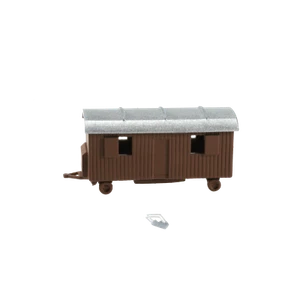 Spur N Zirkus Wohnwagen kurz braun, mehrfarbig lackiert, Dach abnehmbar - Bild 1 von 5