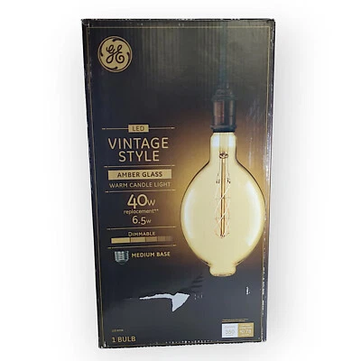 GE Lighting Vintage Style LED BT56 Light Bulb 40 Watt equivalent Amber Glass - Image 1 of 4