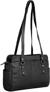 Hudson & James Genuine Leather Women Ladies Travel Satchel Everyday Crossover - Picture 1 of 4
