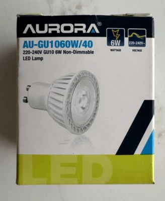 4-pack Spot Light LED Aurora AU-GU1060W 40 6W Bulb Lamp 4x - Image 1 of 4