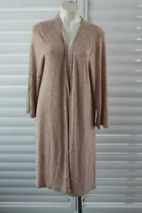 ♍ PLUS SIZE 2XL KATIES BEIGE MARLE LONG KNIT OPEN BOLERO CARDIGAN POLYESTER - Picture 1 of 6