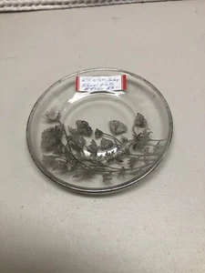 Vintage! 6".5 Sterling Silver Overlay Flower Plate - Picture 1 of 2