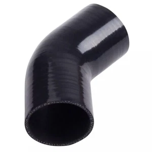 Acoplador de codo de silicona turbo manguera tubo curvado 45 grados ID 3" pulgadas 102 mm negro - Imagen 1 de 5