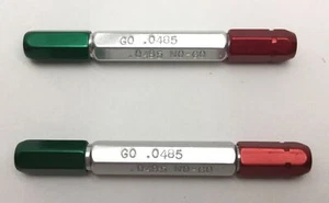 Lot of 2 Meyer Gage 0.0485 & 0.0495 GO/NO-GO Pin Plug Gages - Picture 1 of 3