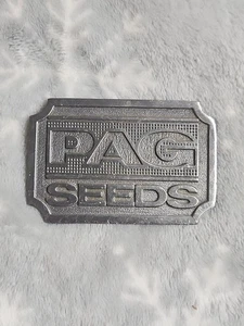 Vintage PAG Samen Gürtelschnalle Hit Line USA Landwirtschaft - Bild 1 von 4