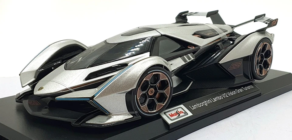 Maisto 1/18 Scale 46629 - Lamborghini Lambo V12 Vision Gran Tourismo - Silver - Image 1 of 4