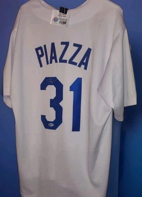 SWEET Mike Piazza Autograph Signed LA Dodgers Custom XL Jersey Beckett - BAS 🏏⚾ - Image 1 of 4