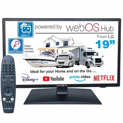 Unispectra® 19" Smart TV 12V (LG webOS) Magic Remote 240V Motorhome Truck Boat - Image 1 of 4