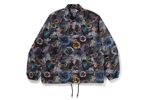 A BATHING APE Men's 2XL FLORAL CAMO BATHING APE LOGO NYLON COACH JACKET NWT - Picture 1 of 6