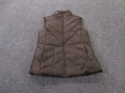Eddie Bauer Chaleco Chaqueta Mujer XS Marrón Plumón de Ganso Acolchado Exterior Preppy Foto 1 de 4