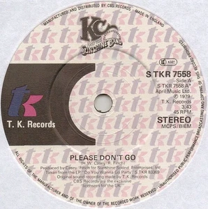 KC And The Sunshine Band – Please Don't Go 7" Vinyl Funk / Soul Disco 1979 Mint - Picture 1 of 3
