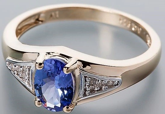 Ring Silber 925 bicolor Diamant Tansanit ca.1,04ct RW19 Ö.588 - Bild 1 von 1