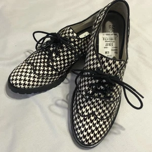 Zapatos Oxford Michael Kors para mujer 8,5 M pata de gallo pelo de becerro tacón de 2" - Imagen 1 de 12