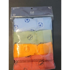 GAP Kids Boys Classic Briefs 4-Pack XL (12) Underwear Soccer Baseball - Picture 1 of 2