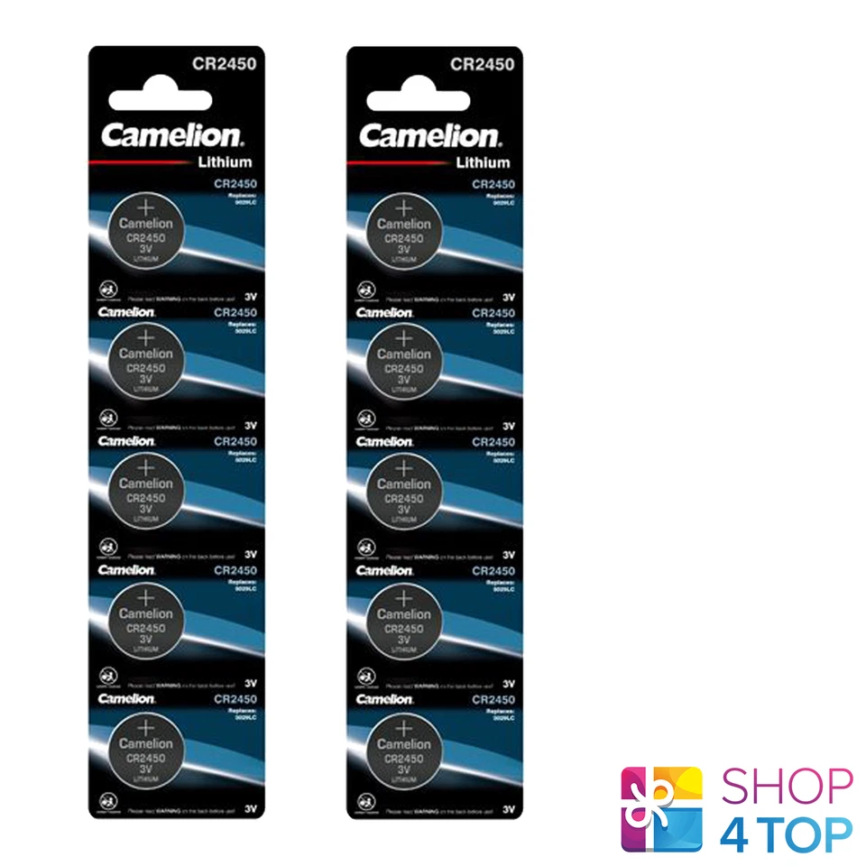 10 CAMELION CR2450 BATTERIES LITHIUM 3V COIN CELL CR2450-BP5 5BL EXP 2033 NEW - Image 1 of 1