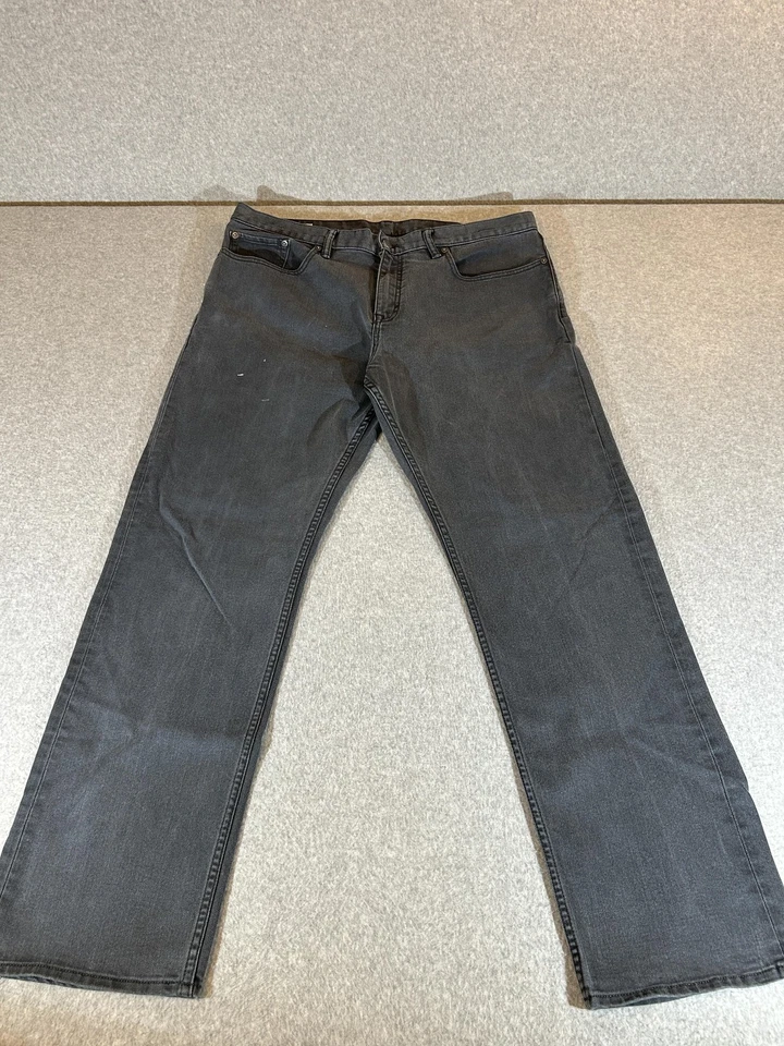Pantalones de mezclilla Banana Republic para hombre 38x34 grises rectos elásticos tallados Foto 1 de 4