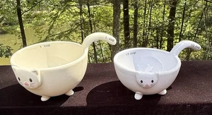 2 Vintage Urban Outfitters Kitty Cat Ceramic Measuring Cups -T35 - Picture 1 of 10