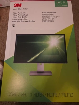3M Anti-glare Filter f/24" Wide-screens 16:10 Clear AG240W1B - Image 1 of 3