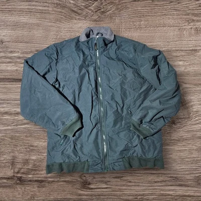 Vintage LL Bean Warm Up Bomber Jacket Fleece Lined Mens Large TALL LT Green Zip - Image 1 of 4